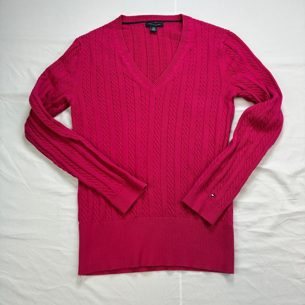 Tommy Hilfiger Vibrant Pink CableKnit Sweater